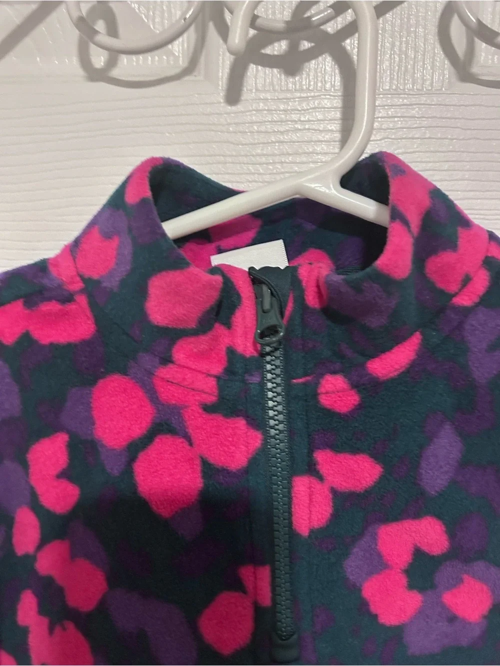 Athletic Girls' Fleece Pullover Jacket in Pink & Purple. Size XS (4-5)